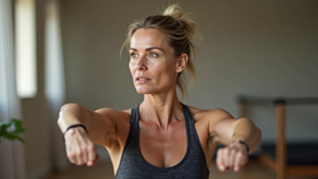 Close-up of woman's core muscles engaged during reformer Pilates exercise demonstrating proper abdominal activation