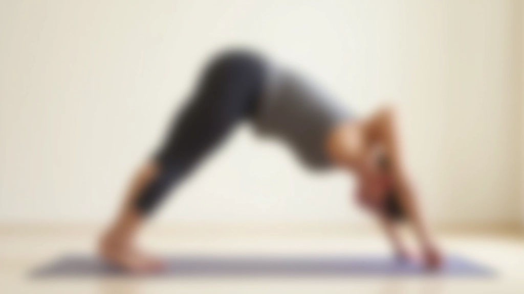 Woman in downward dog pose on yoga mat with proper form and alignment in studio setting